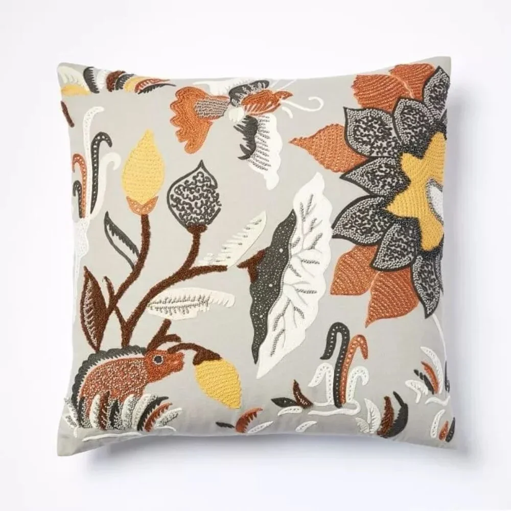 West Elm pillow cover in fish/flower pattern size 20